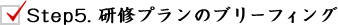Step5. 研修プランのブリーフィング Step5. 研修プランのブリーフィング